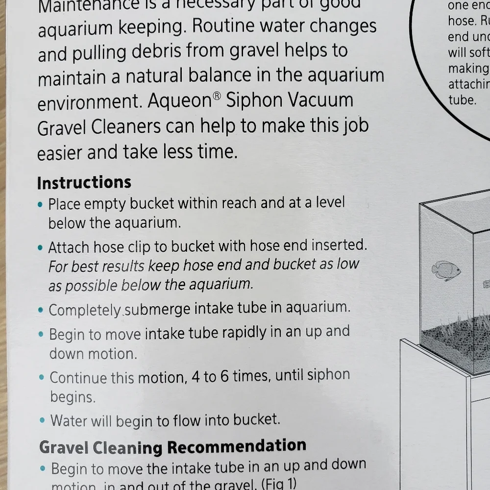New Aqueon Aquarium Fish Tank Siphon Vacuum Gravel Cleaner Hand syphon pump